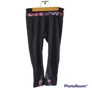 Lululemon leggings inspire crop II black spring has sprung sz 6